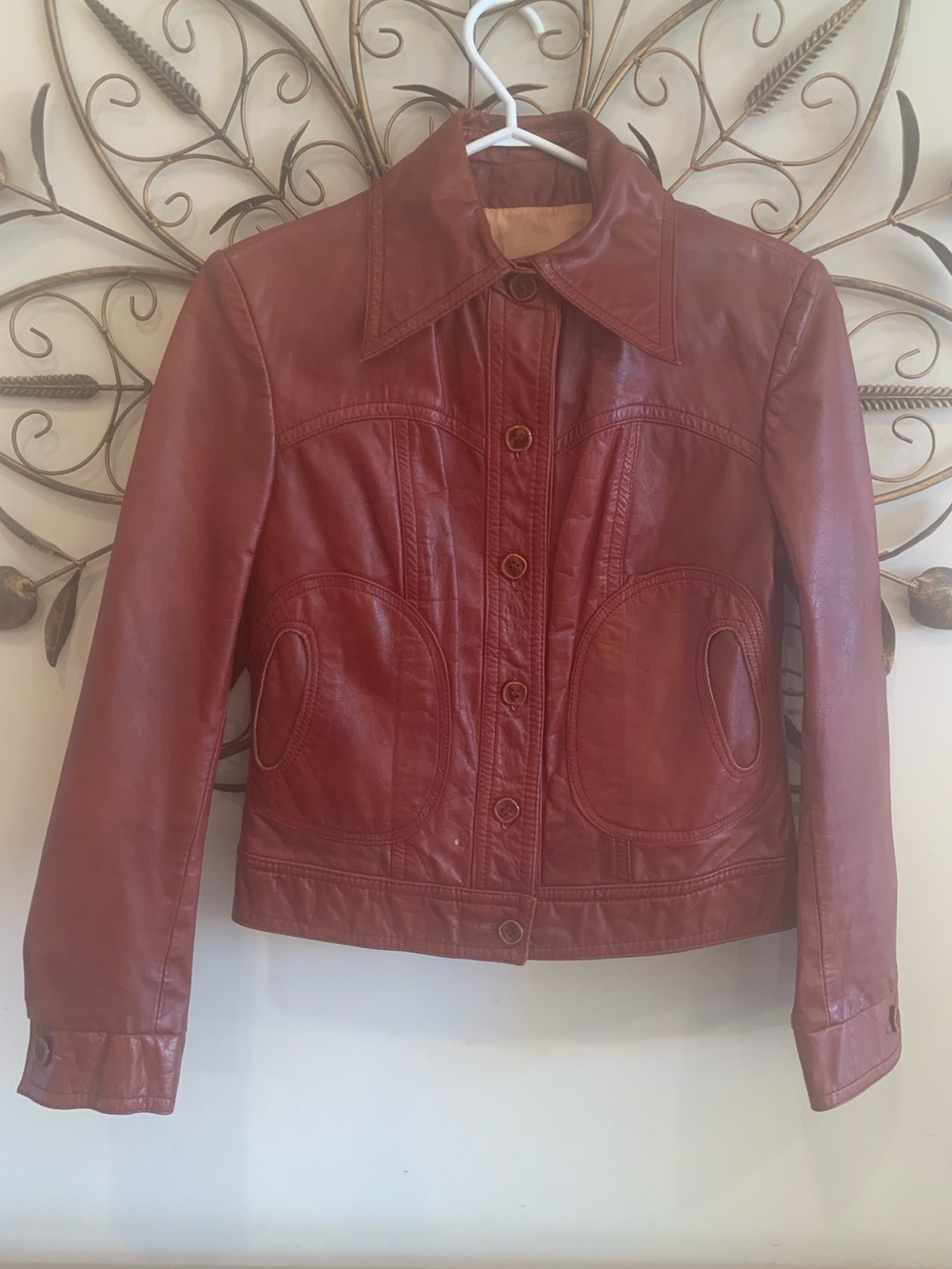 Vintage Baron Leathers Classic Women's Leather Jacket - Red Made in Canada 🇨🇦